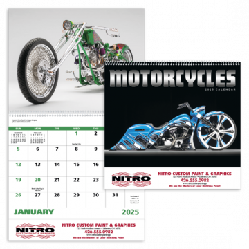 Motorcycles Appointment Wall Calendar - Spiral
